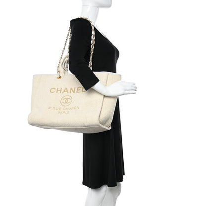 Chanel Lurex Boucle Medium Deauville Tote White 2 of 10