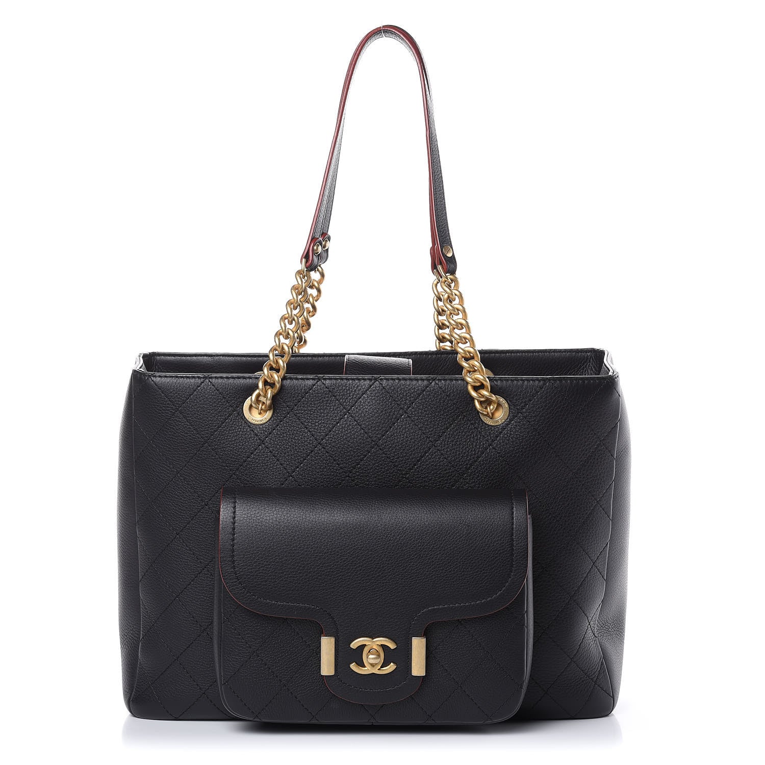Chanel Calfskin Stitched Archi Chic Large Tote Black 1 of 12