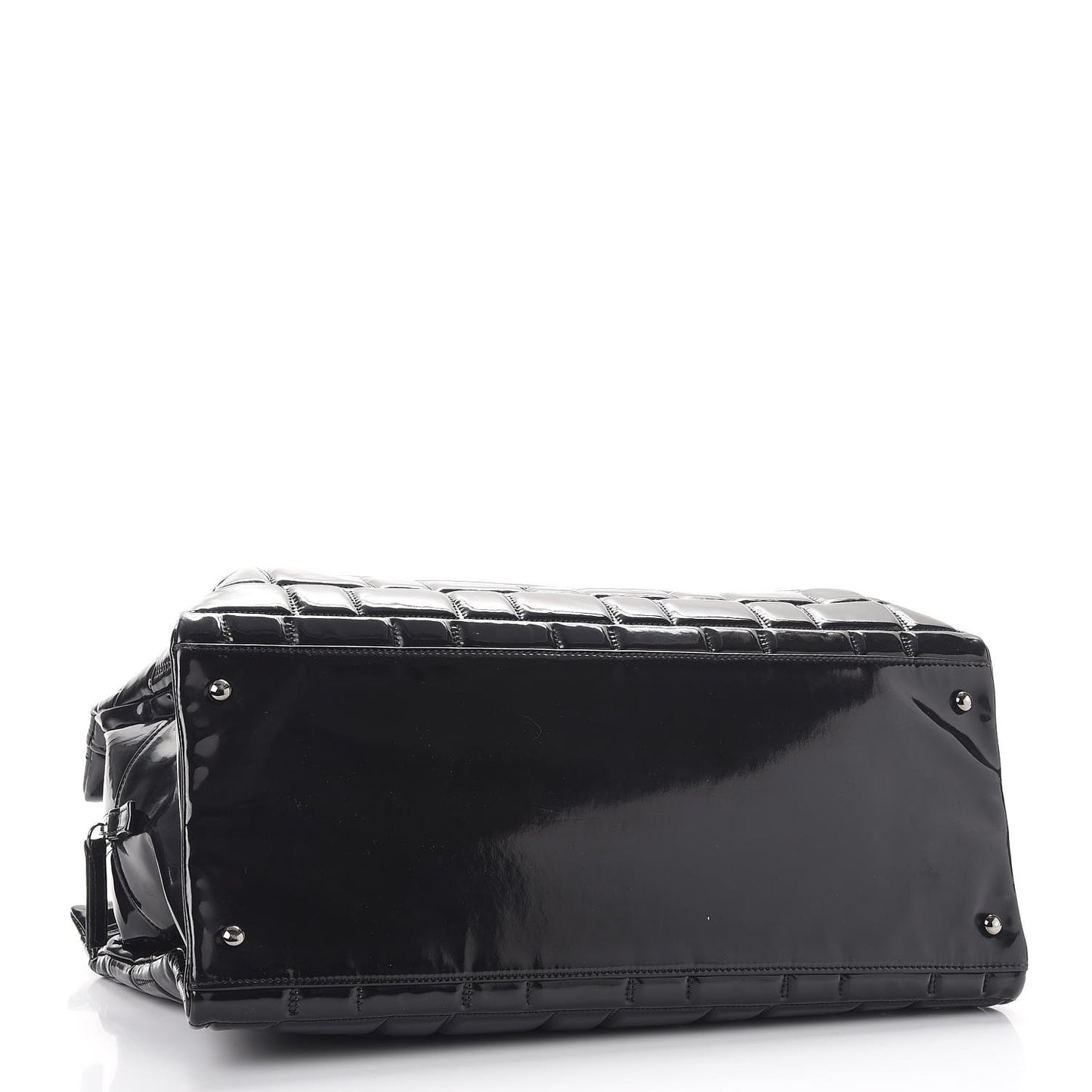 Vinyl Quilted Frozen Shopping Tote Black