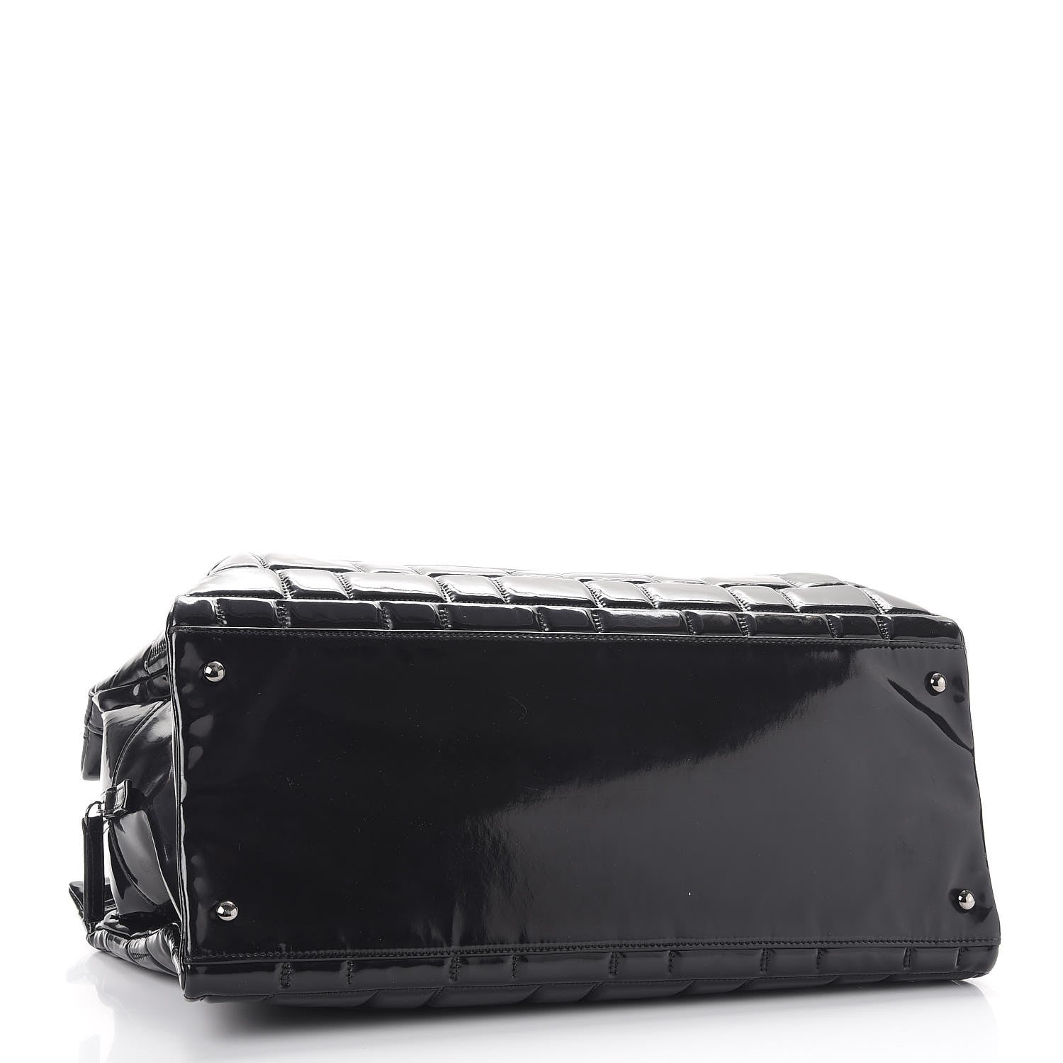 Chanel Vinyl Quilted Frozen Shopping Tote Black 4 of 10