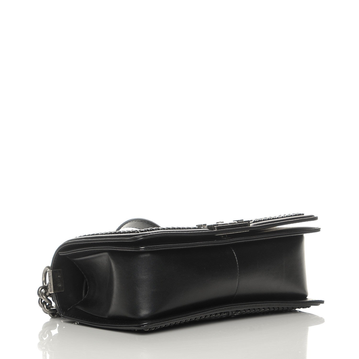 Chanel Calfskin Quilted Medium Boy Top Handle Flap Black 4 of 8