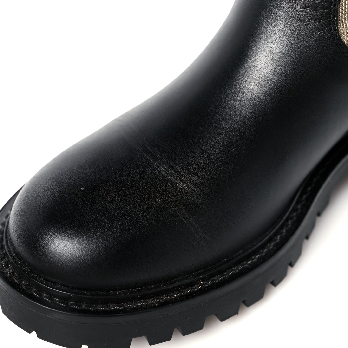 Technical Fabric Calfskin D-Major Boots 37.5 Taupe Black