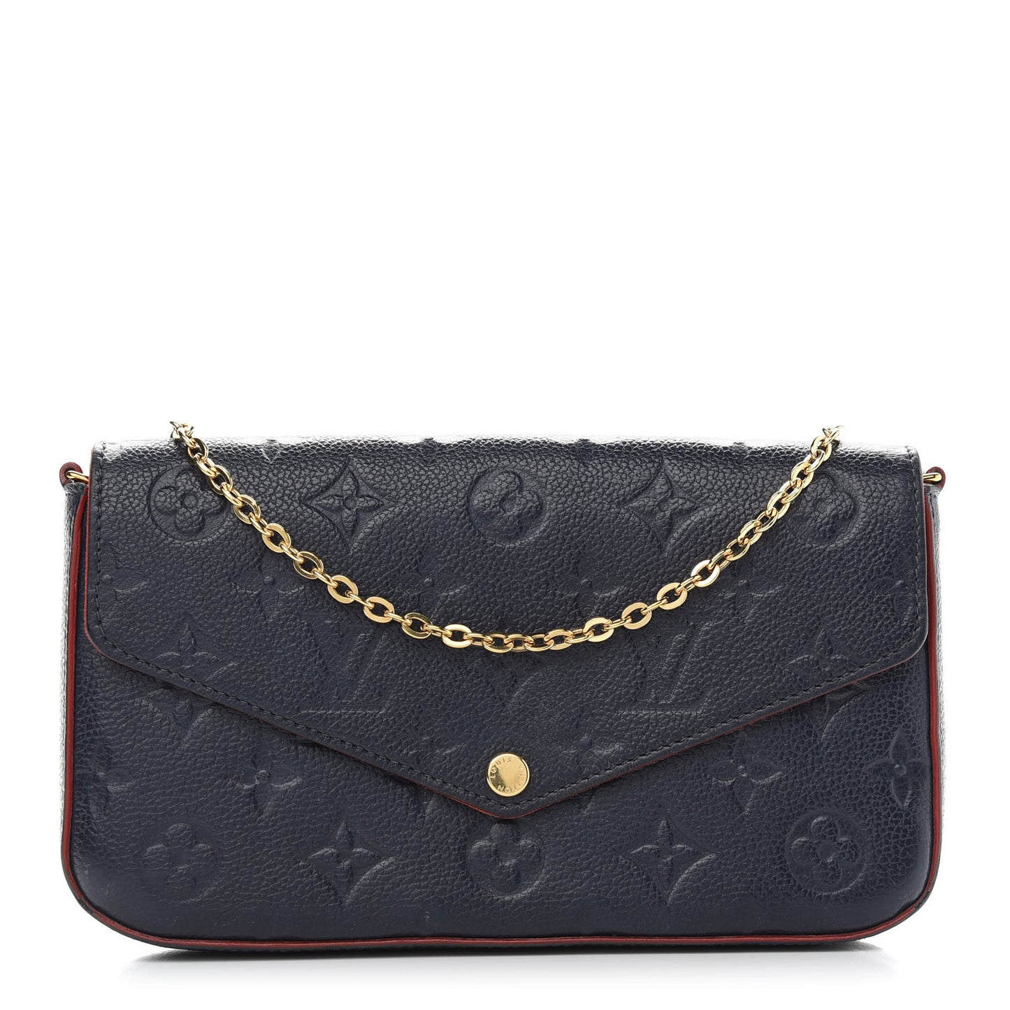 Empreinte Pochette Felicie Chain Wallet Marine Rouge