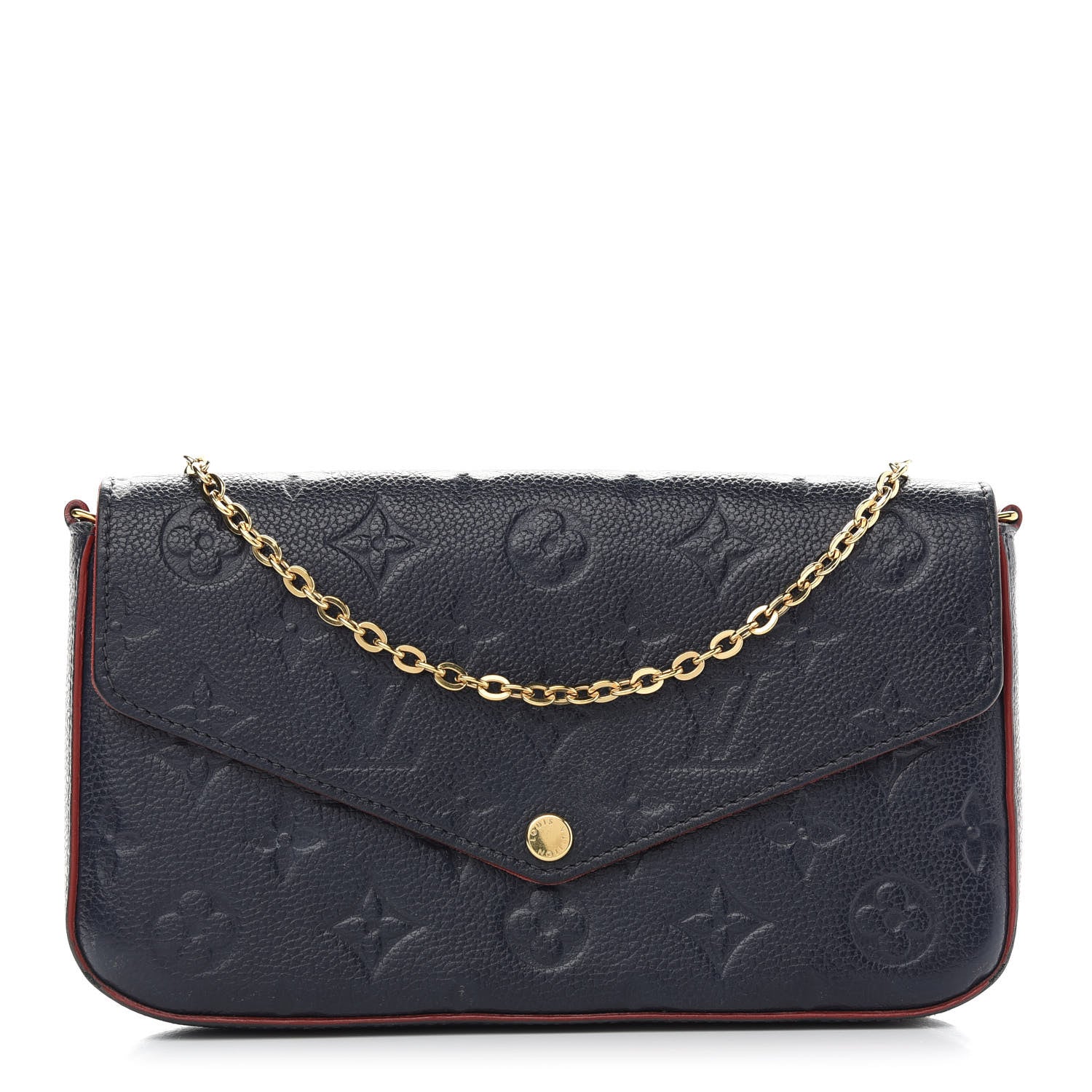 Louis Vuitton Empreinte Pochette Felicie Chain Wallet Marine Rouge 1 of 11