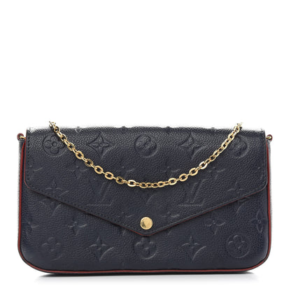 Louis Vuitton Empreinte Pochette Felicie Chain Wallet Marine Rouge 1 of 11