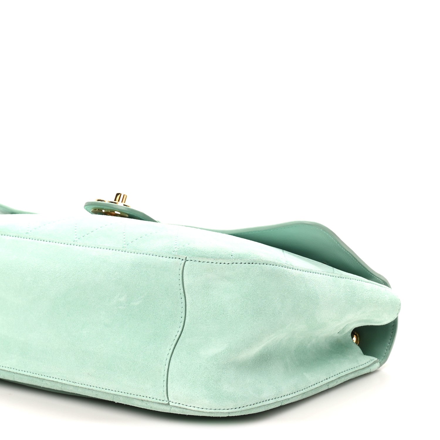 Chanel Suede Calfskin Small Souplissimo Maxi Flap Green 10 of 10