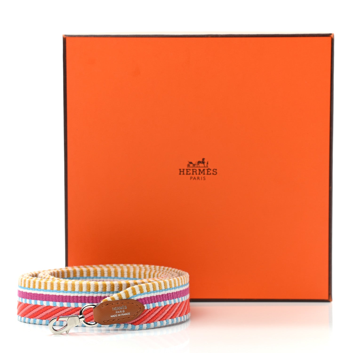 Hermes Toile Swift 25mm Sangle Cavale Shoulder Strap Magnolia Cappucine 7 of 7