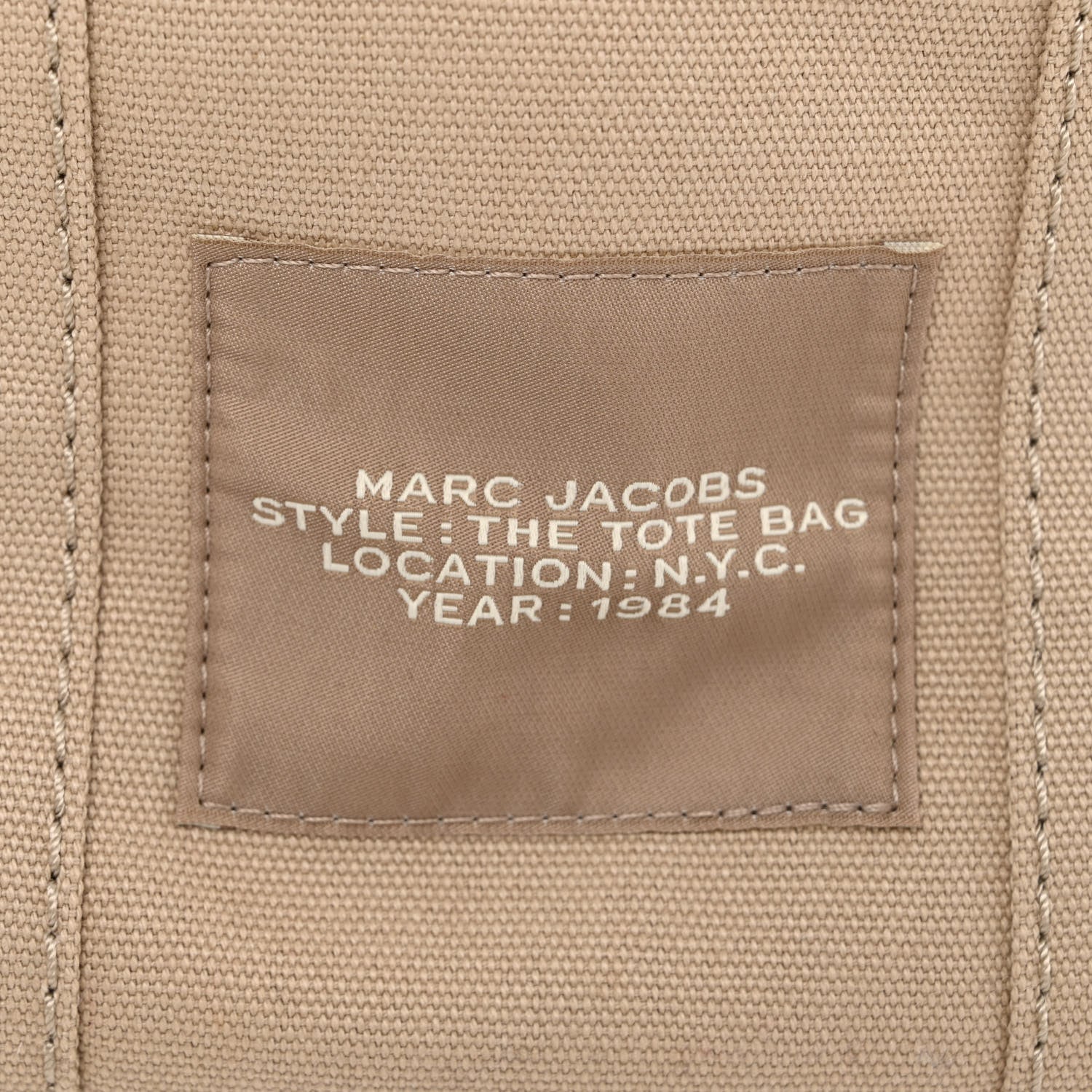 Marc Jacobs Cotton Canvas Mini The Traveler Tote Bag Beige 6 of 9