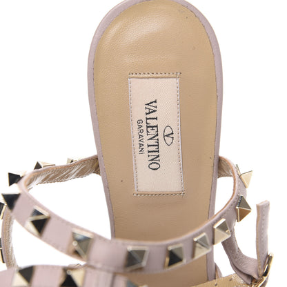 Valentino Garavani Nappa Rockstud Ankle Strap Low Heel Pumps 38 Cognac Poudre 6 of 7