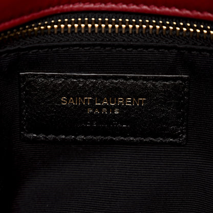 Saint Laurent Lambskin Quilted Medium Loulou Puffer Monogram Chain Satchel Opyum Red 6 of 10