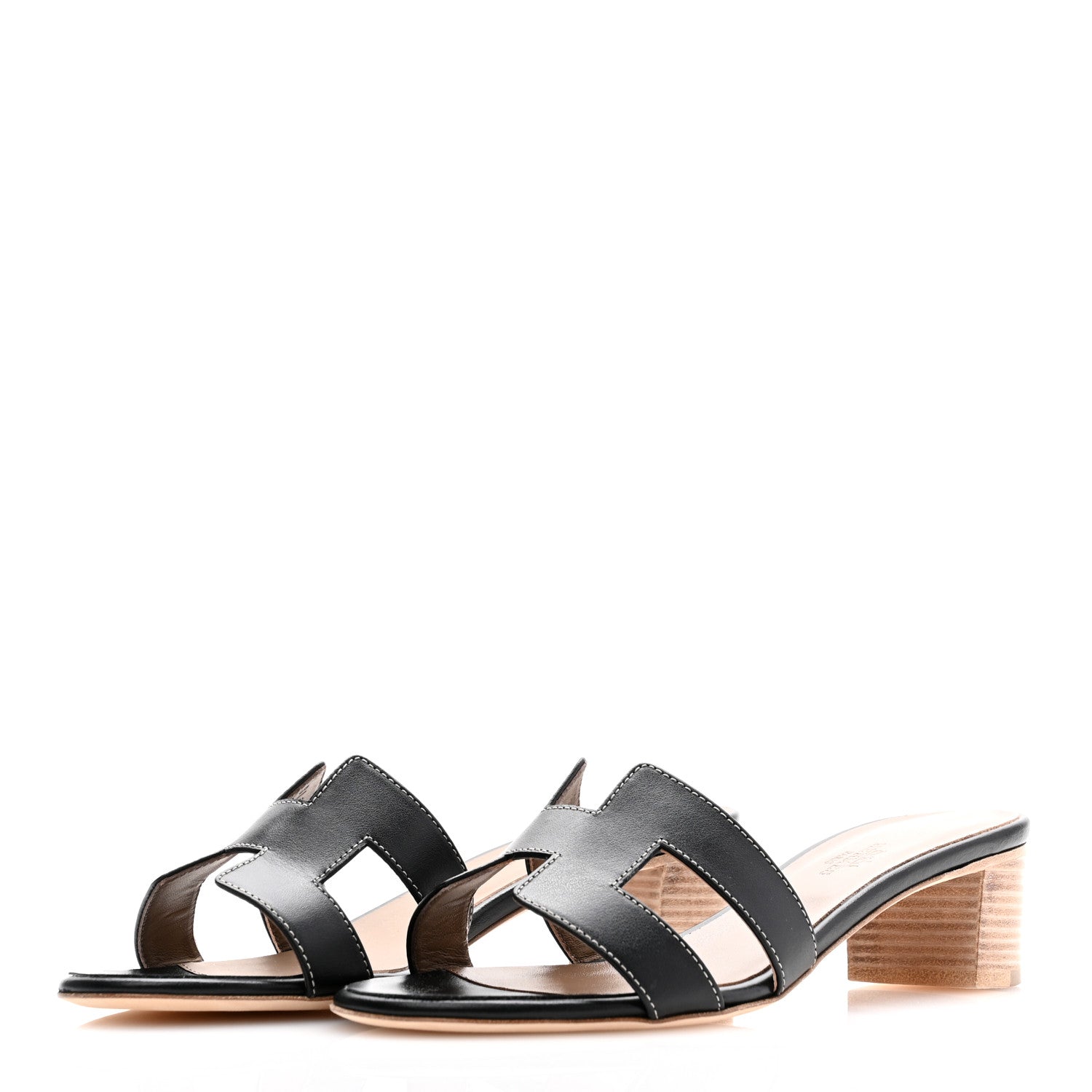Hermes Calfskin Oasis Sandals 39.5 Black 3 of 8