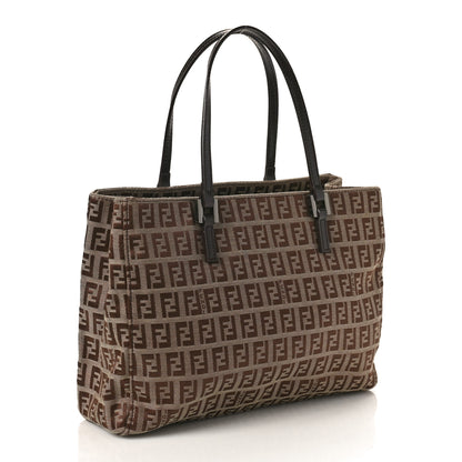 Fendi Zucchino Vitello Shoulder Tote Tobacco 3 of 8