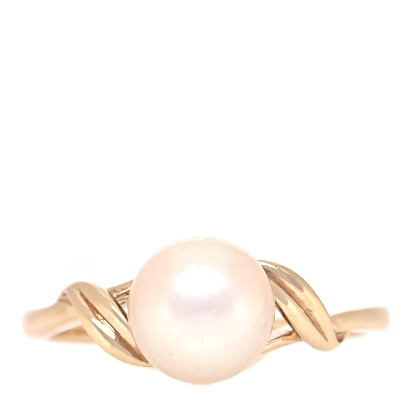 14K Yellow Gold Akoya Pearl 7mm Ring 50 5.25