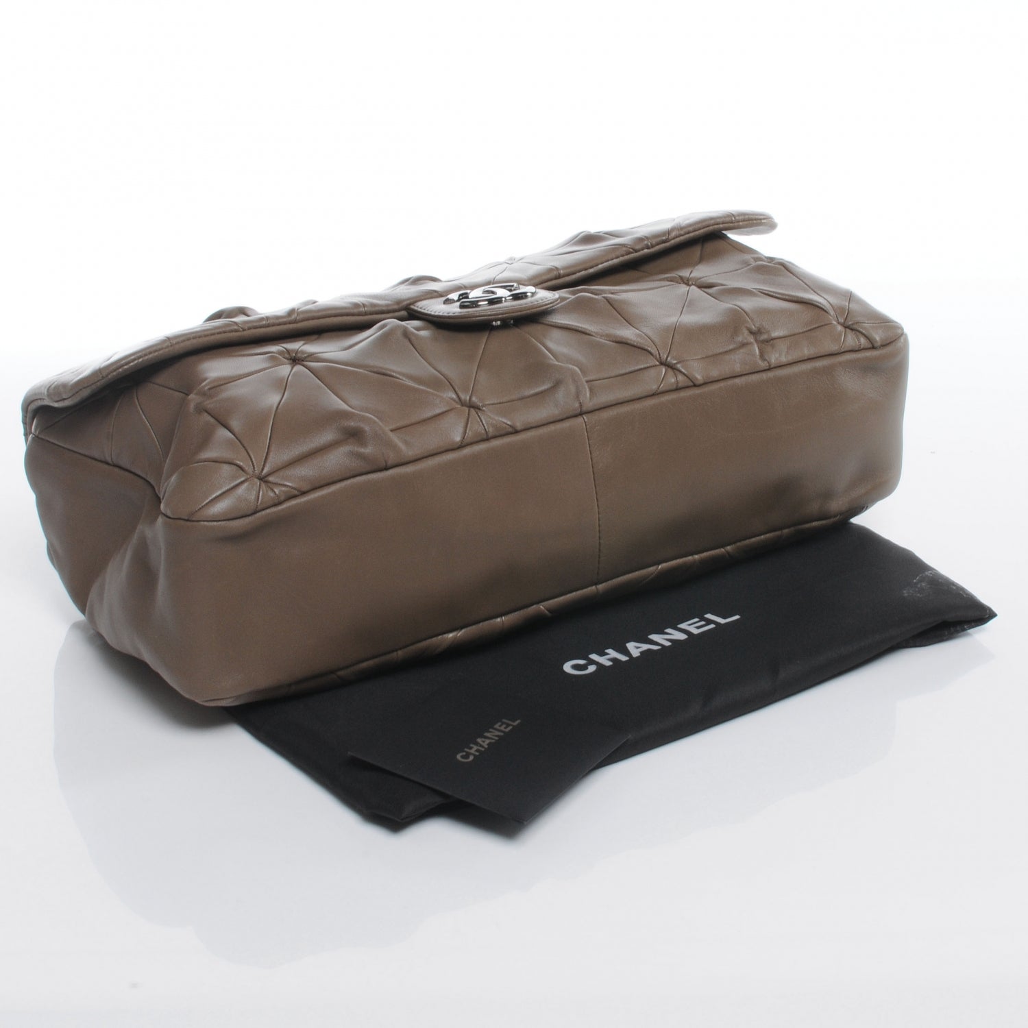 Chanel Lambskin Quilted Jumbo Origami Flap Taupe 4 of 7