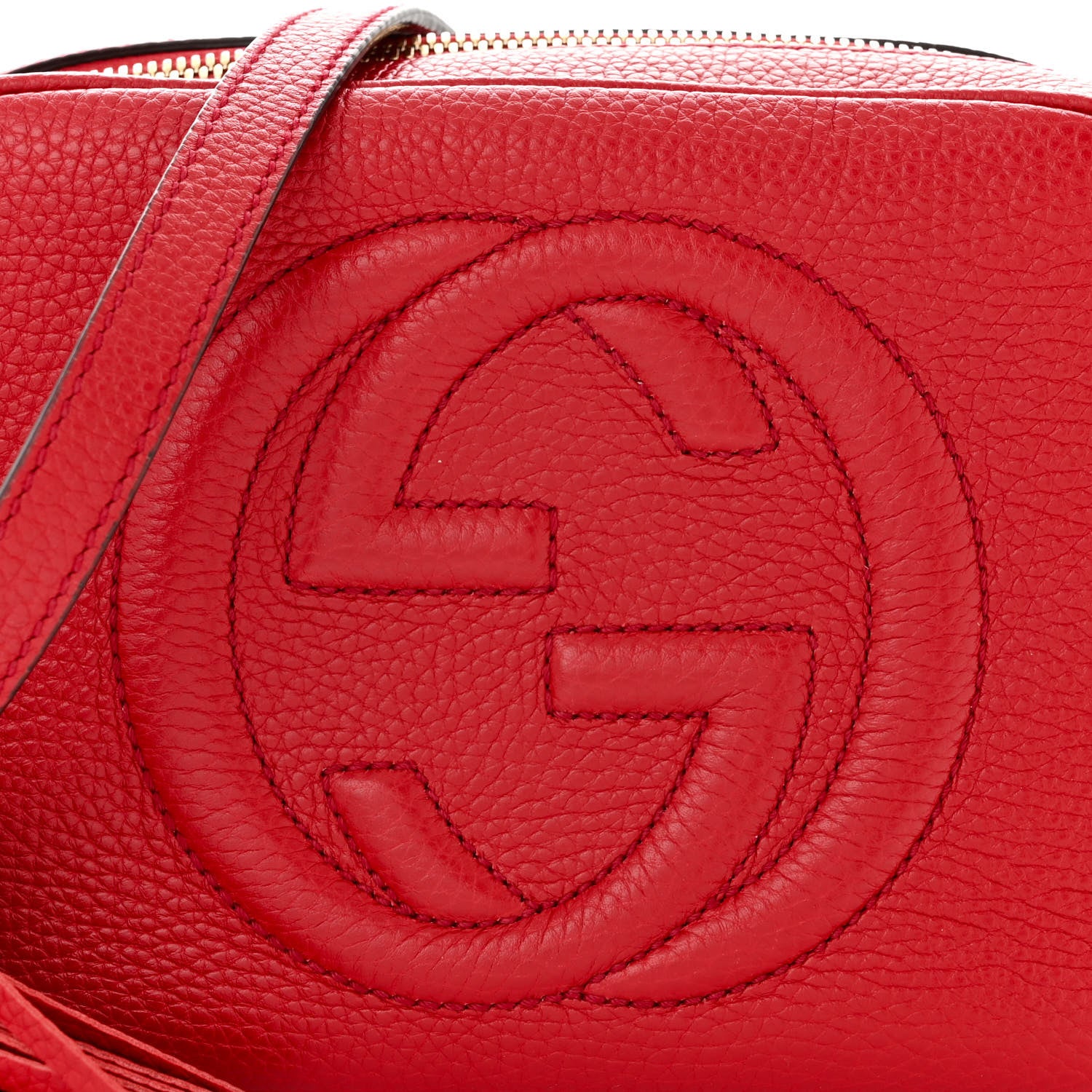 Gucci Pebbled Calfskin Small Soho Disco Bag Vibrant Red 8 of 13