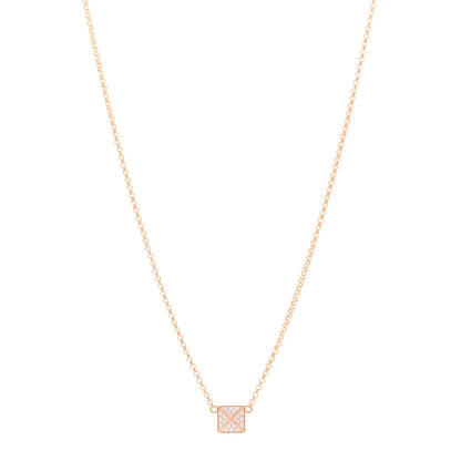 Hermes 18K Rose Gold Diamond Clou d'H Pendant Necklace 1 of 5