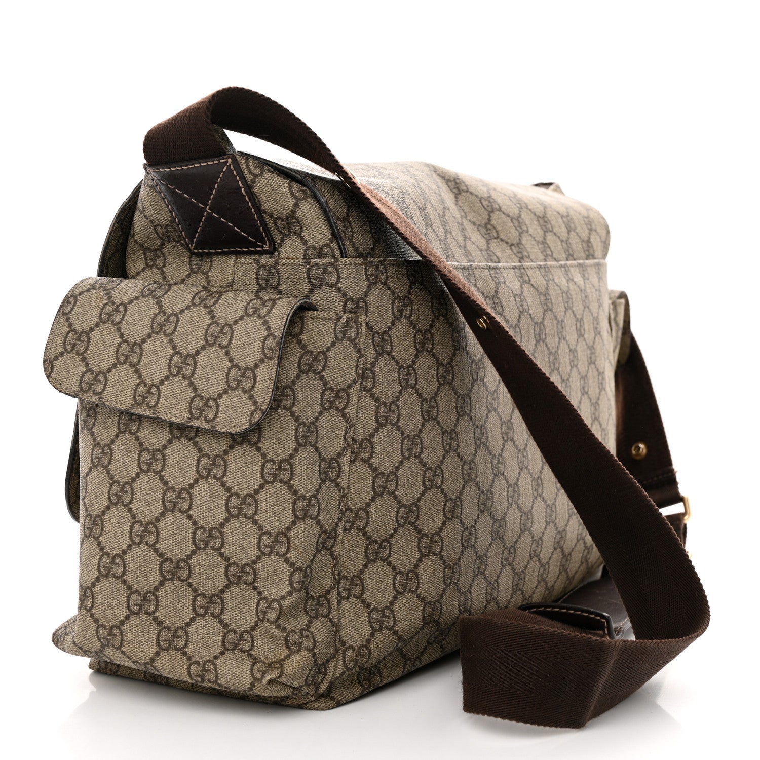 Gucci GG Plus Monogram Messenger Diaper Bag Dark Brown 3 of 26