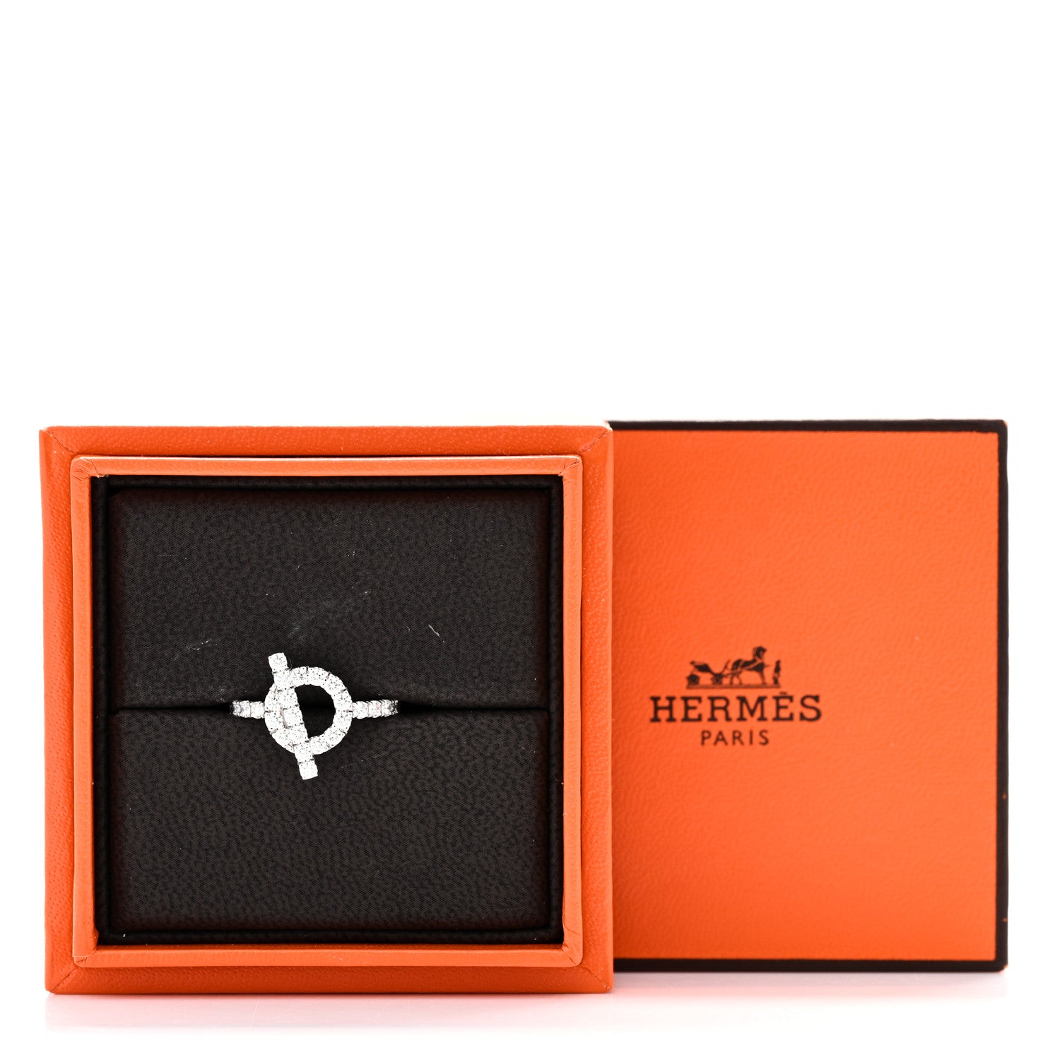 Hermes 18K White Gold Diamond Finesse Ring 51 5.75 7 of 7