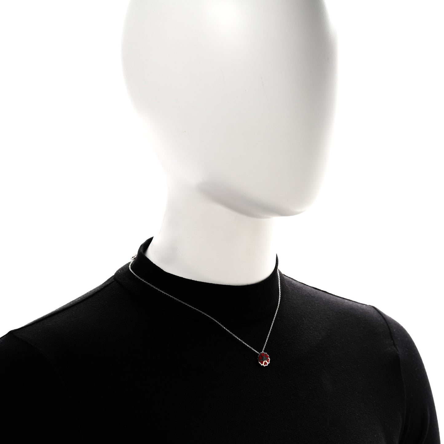 Sterling Silver Enamel Paloma Picasso Crown of Hearts Pendant Necklace Red