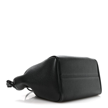 Celine Calfskin Cuir Small Triomphe Cabas Drawstring Black 4 of 10