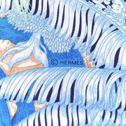 Hermes Silk Faubourg Tropical Scarf 90 Bleu Jean Vert Jaune Sofre 4 of 4