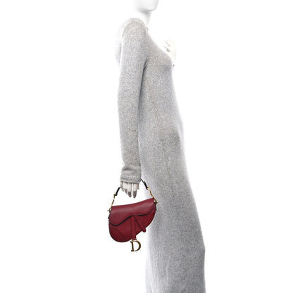 Christian Dior Grained Calfskin Mini Saddle Bag Red 2 of 9