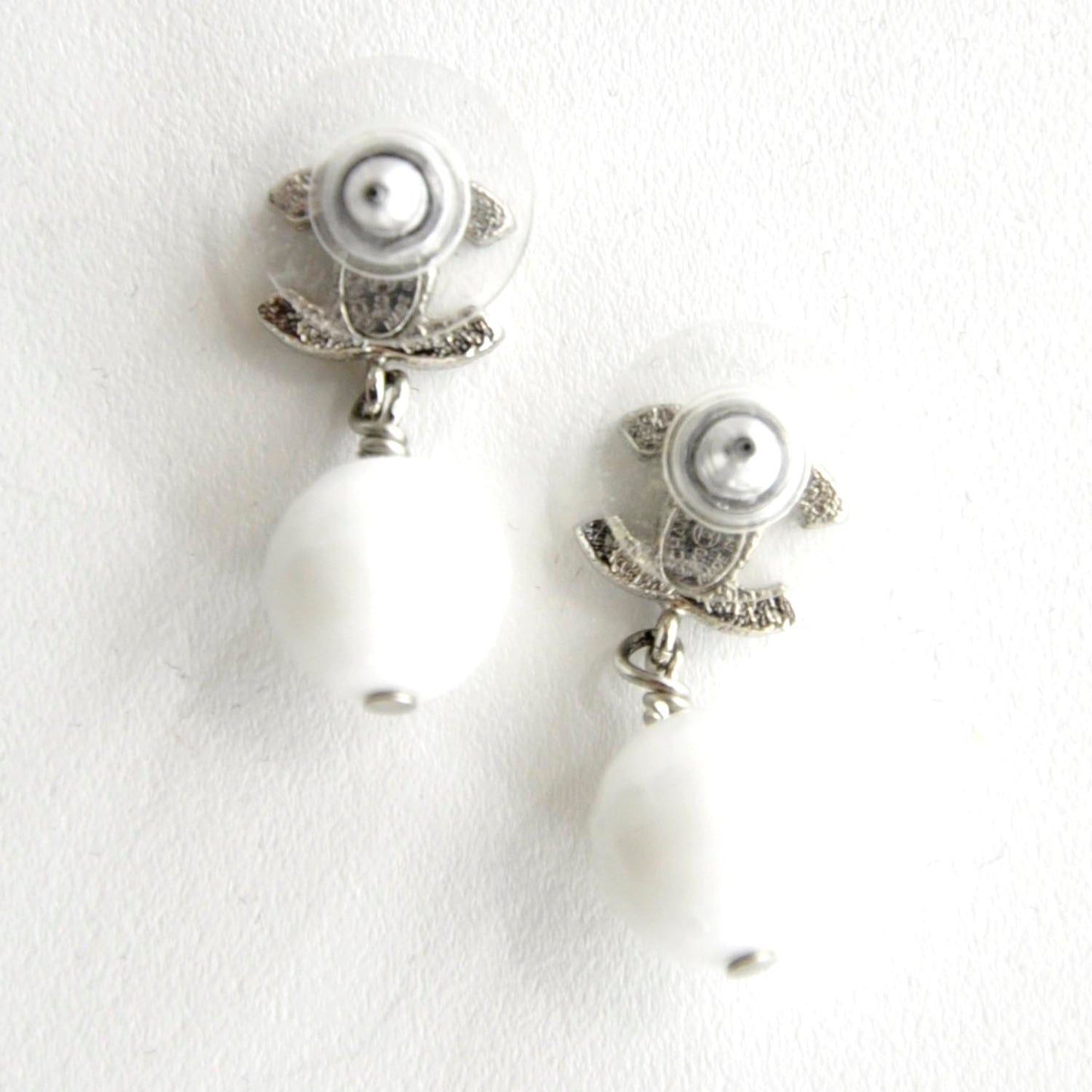 Snowy Glitter CC Drop Earrings