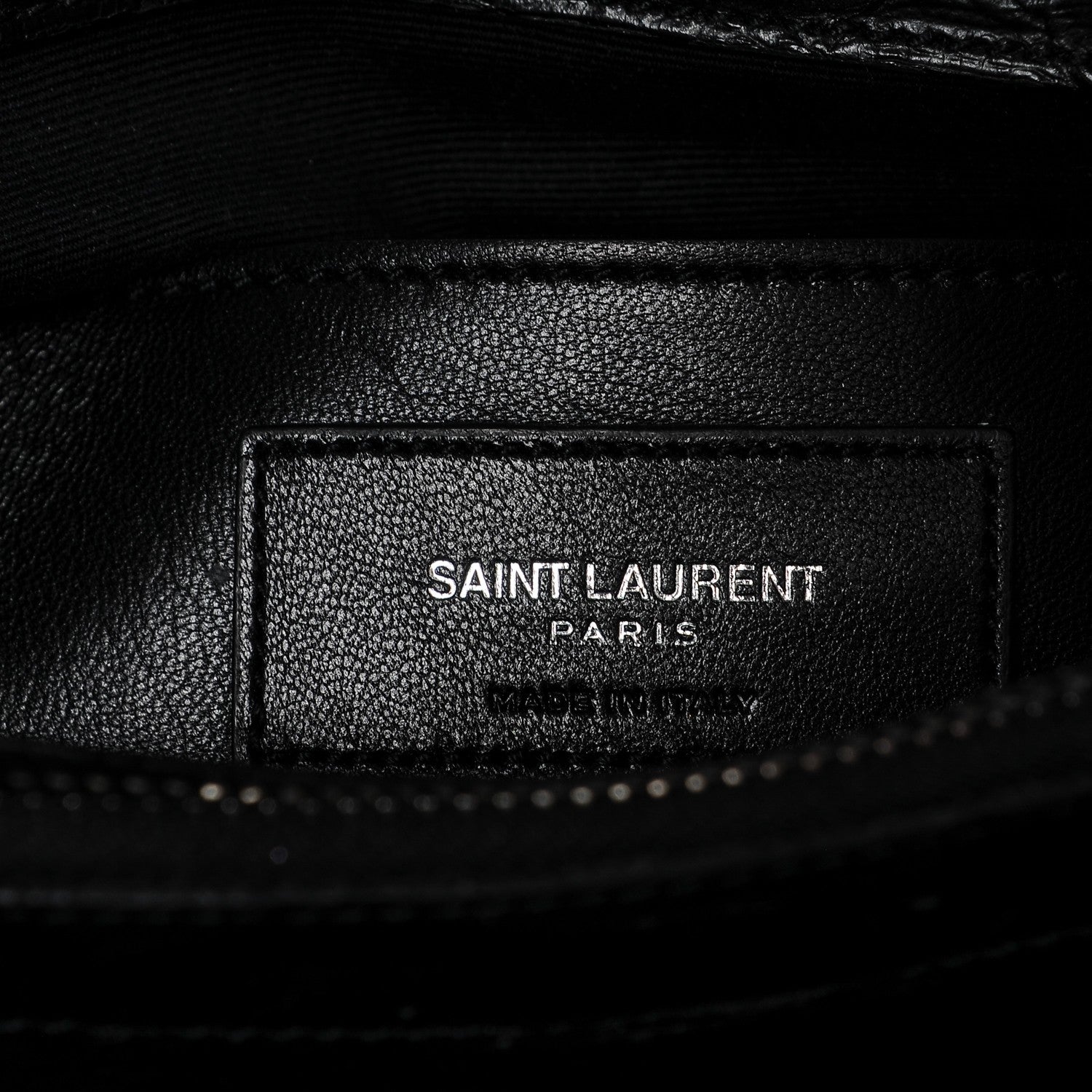 Saint Laurent Snake Calfskin Embossed Monogram Large College Satchel Black 6 of 6