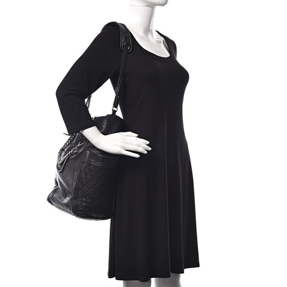 Jimmy Choo Lambskin Chain Embellished Blare Tote Black 2 of 15