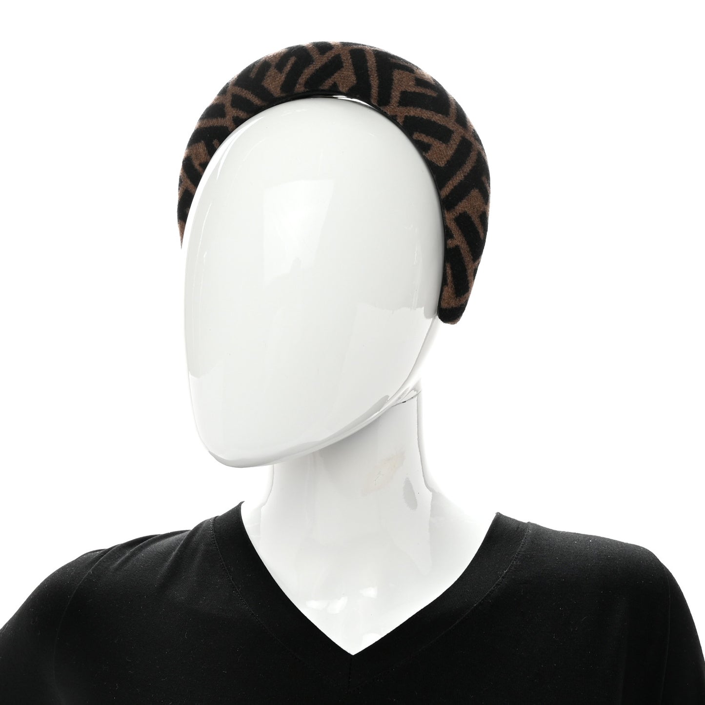 Wool Cashmere FF Logo Headband Tobacco