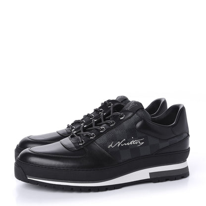 Louis Vuitton Calfskin Damier Graphite Harlem Sneakers 10 Black 3 of 10