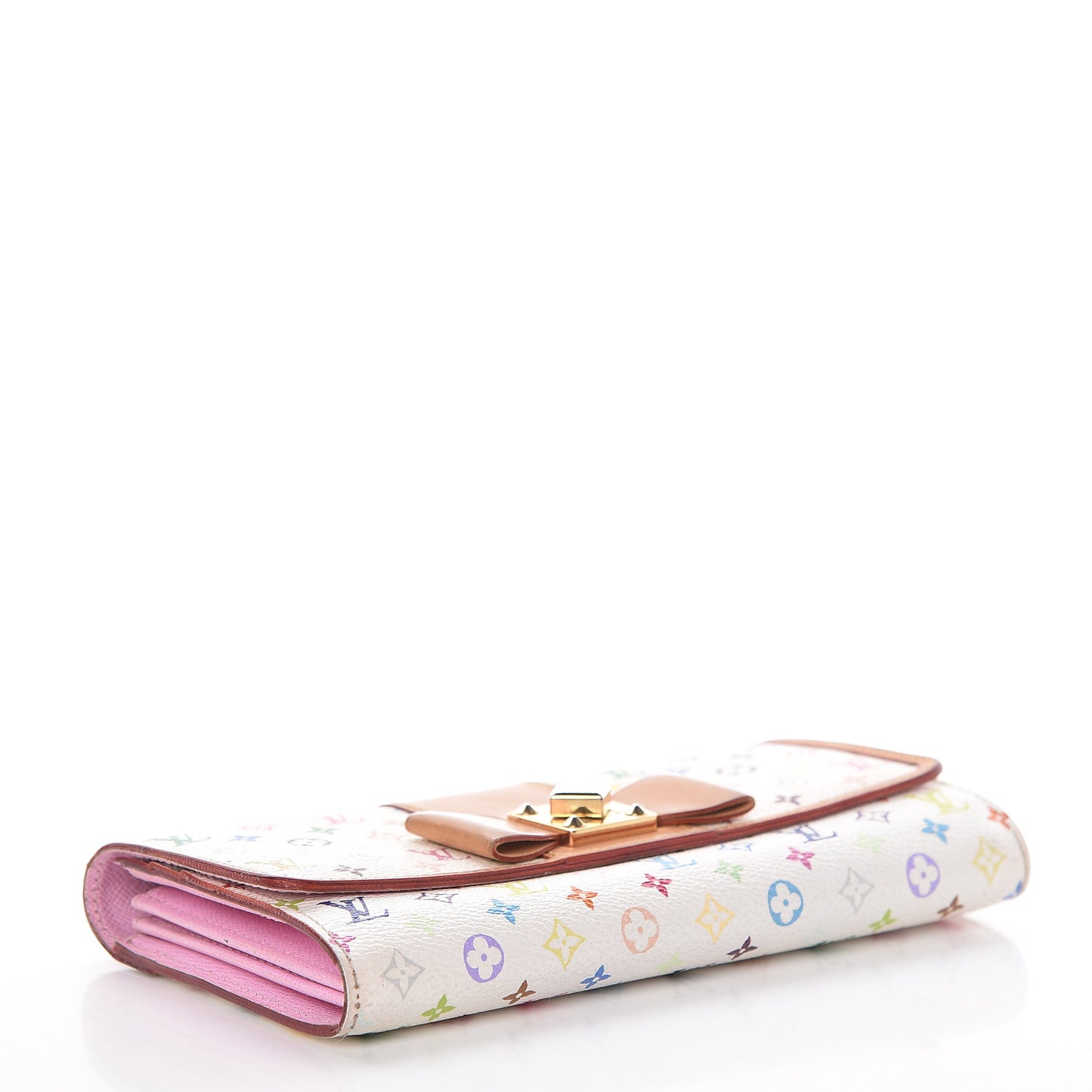Monogram Multicolor Sarah Noeud Wallet White Litchi