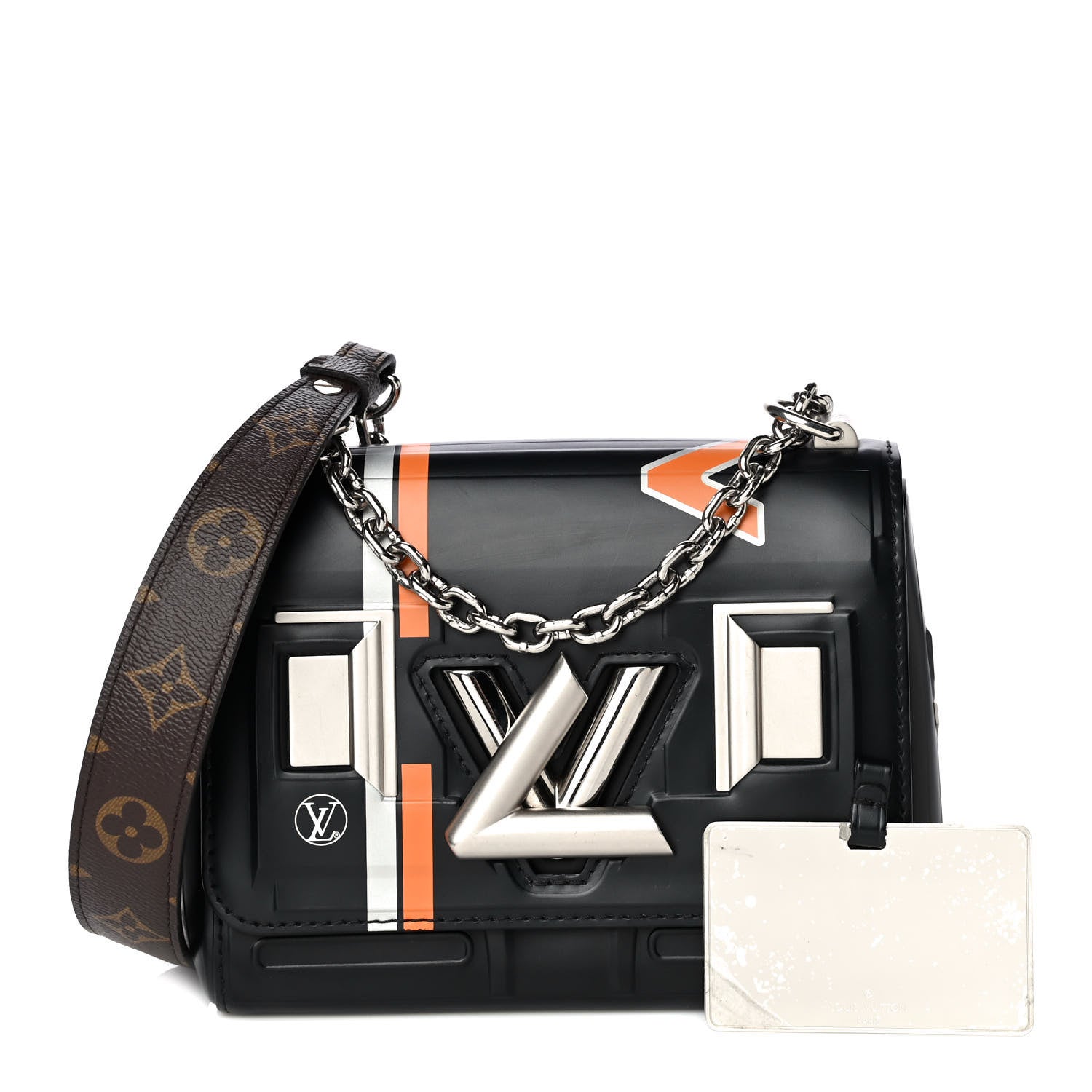 Louis Vuitton Epi Monogram Spaceship Embossed Twist Shoulder Bag PM Black 1 of 14