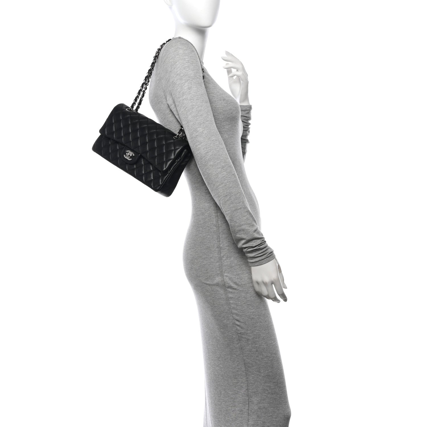 Chanel Lambskin Quilted Medium Double Flap Black 2 of 12