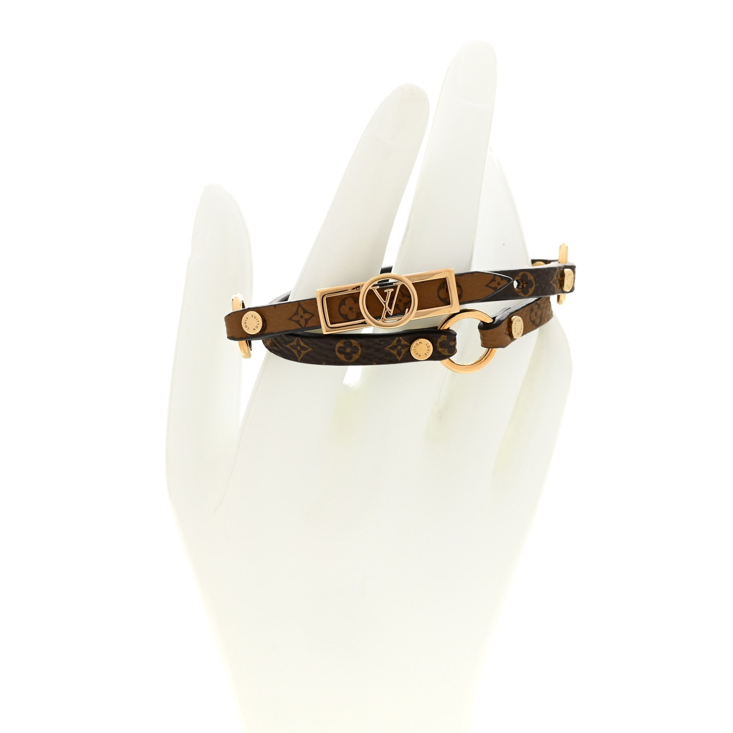 Louis Vuitton Reverse Monogram Dauphine Double Tour Bracelet 17 2 of 5