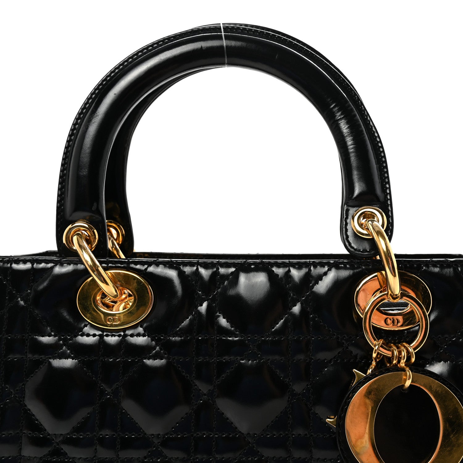 Christian Dior Patent Cannage Medium Lady Dior Black 8 of 10