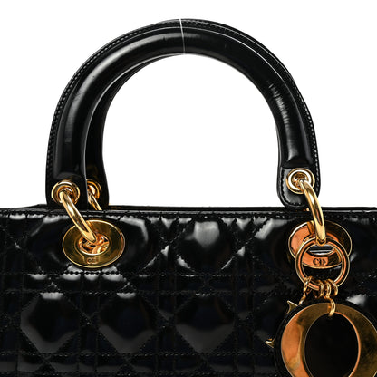 Christian Dior Patent Cannage Medium Lady Dior Black 8 of 10