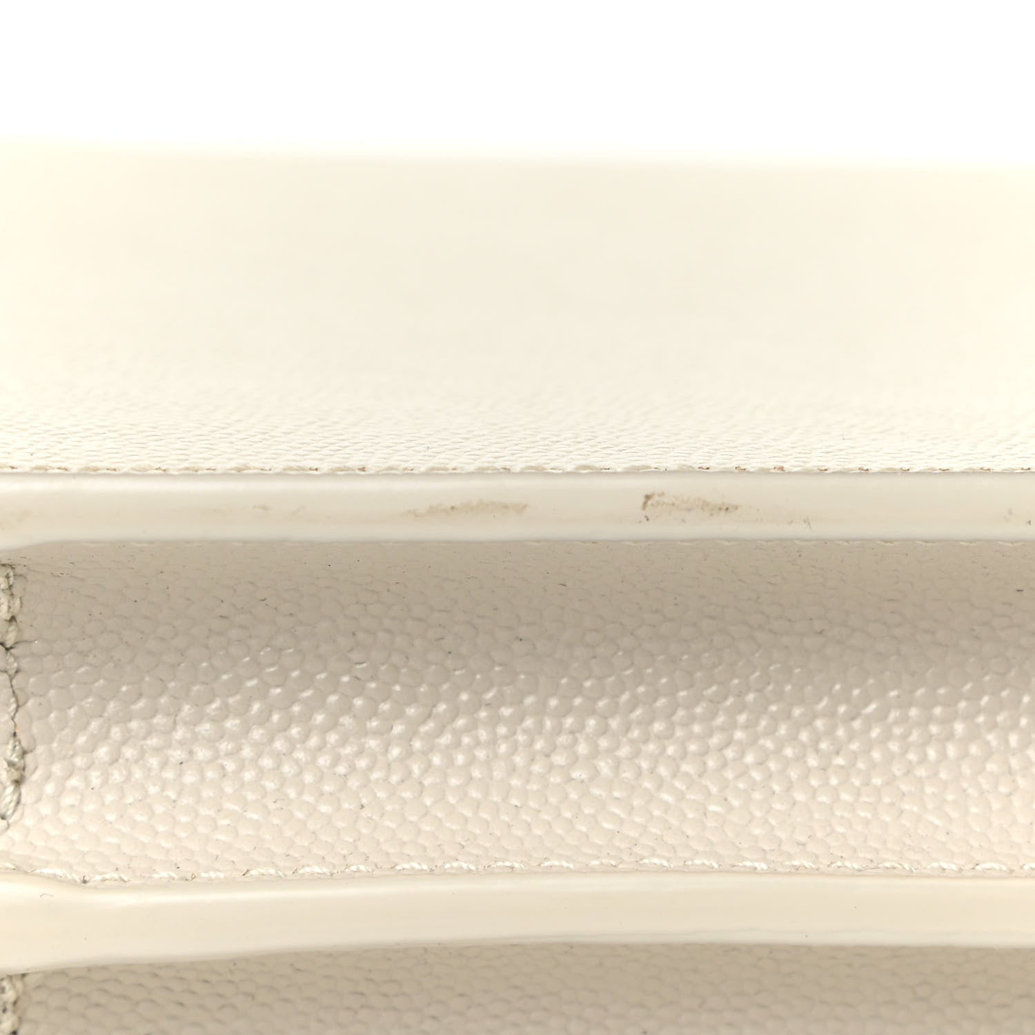 Saint Laurent Grain De Poudre Monogram Cassandra Clasp Bag Vintage White 18 of 18