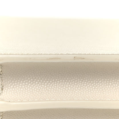Saint Laurent Grain De Poudre Monogram Cassandra Clasp Bag Vintage White 18 of 18