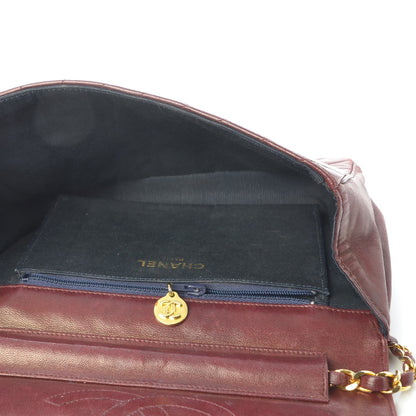 Chanel Lambskin Diagonal Quilted Small Single Flap Dark Red 9 of 11