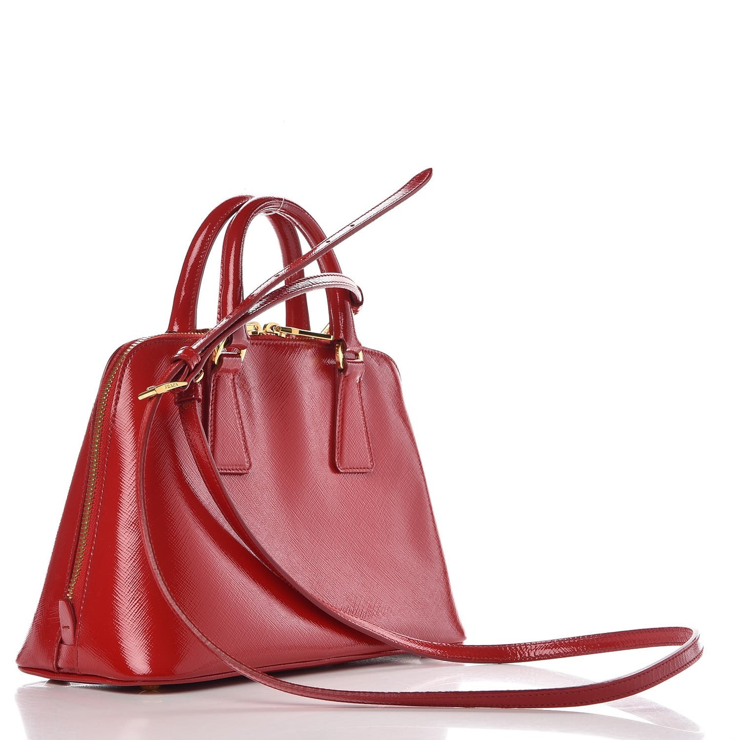 Saffiano Vernice Mini Promenade Tote Rosso
