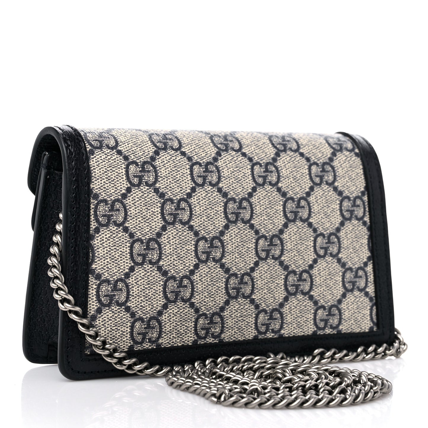 GG Supreme Monogram Textured Dollar Calfskin Super Mini Dionysus Shoulder Bag Beige Blue