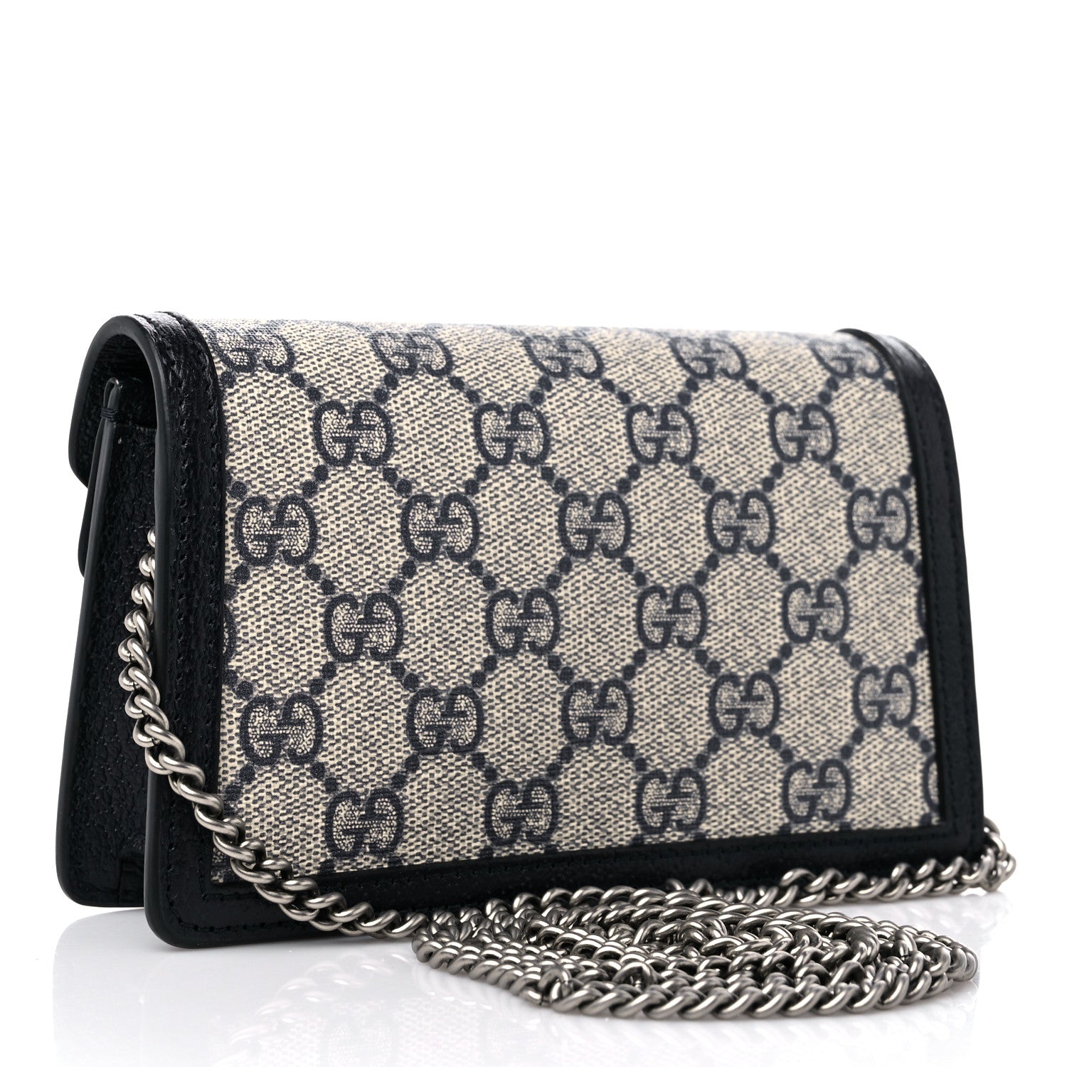 Gucci GG Supreme Monogram Textured Dollar Calfskin Super Mini Dionysus Shoulder Bag Beige Blue 2 of 9