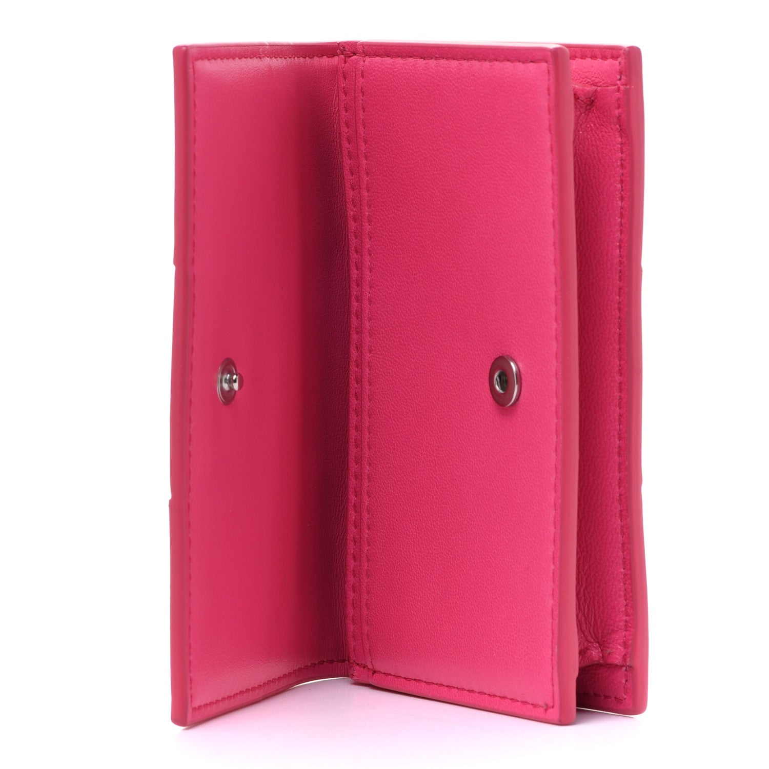 Bottega Veneta Nappa Maxi Intrecciato Card Holder Wallet Pink 5 of 7