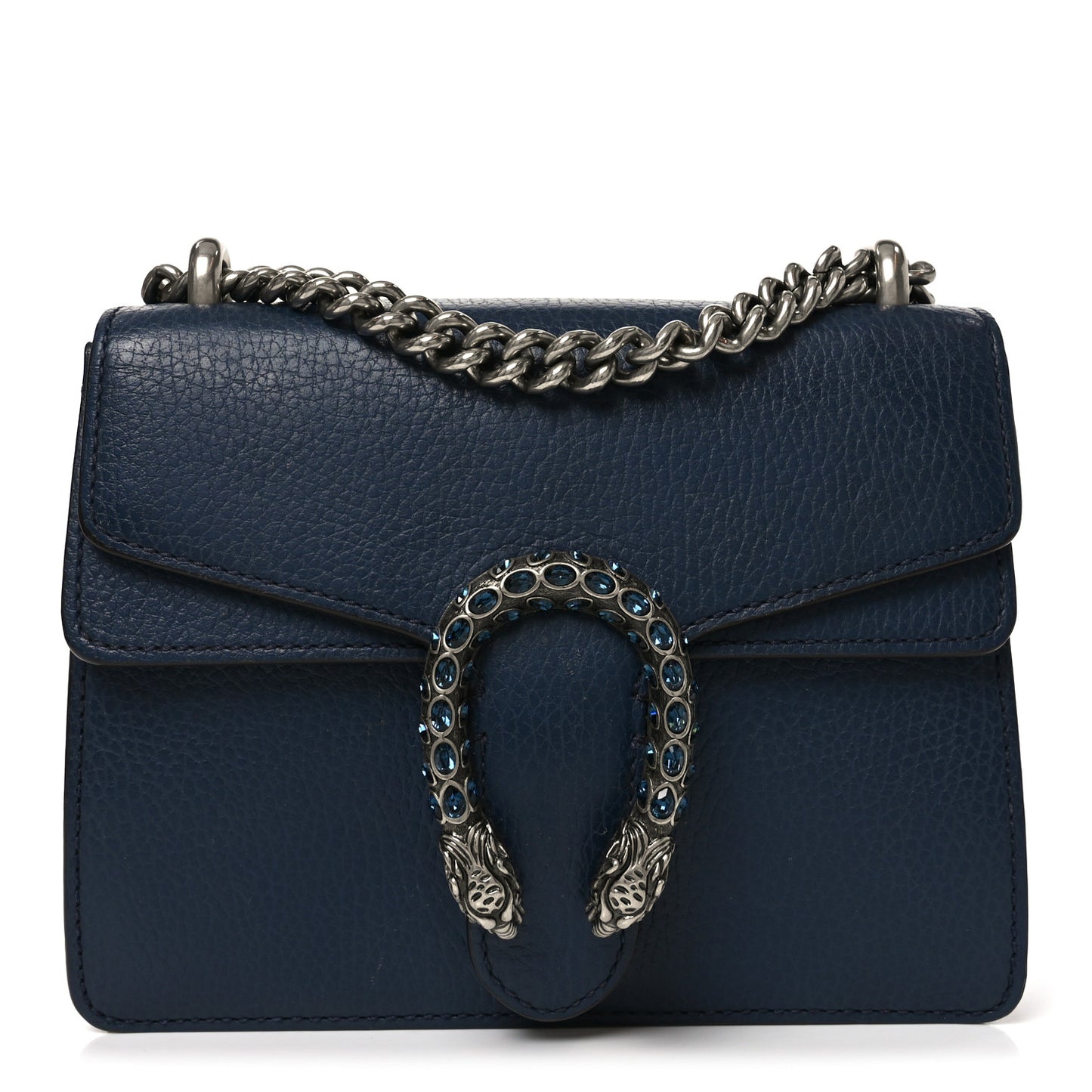 Dollar Calfskin Crystal Mini Dionysus Shoulder Bag Blue Agata Montana Sapphire