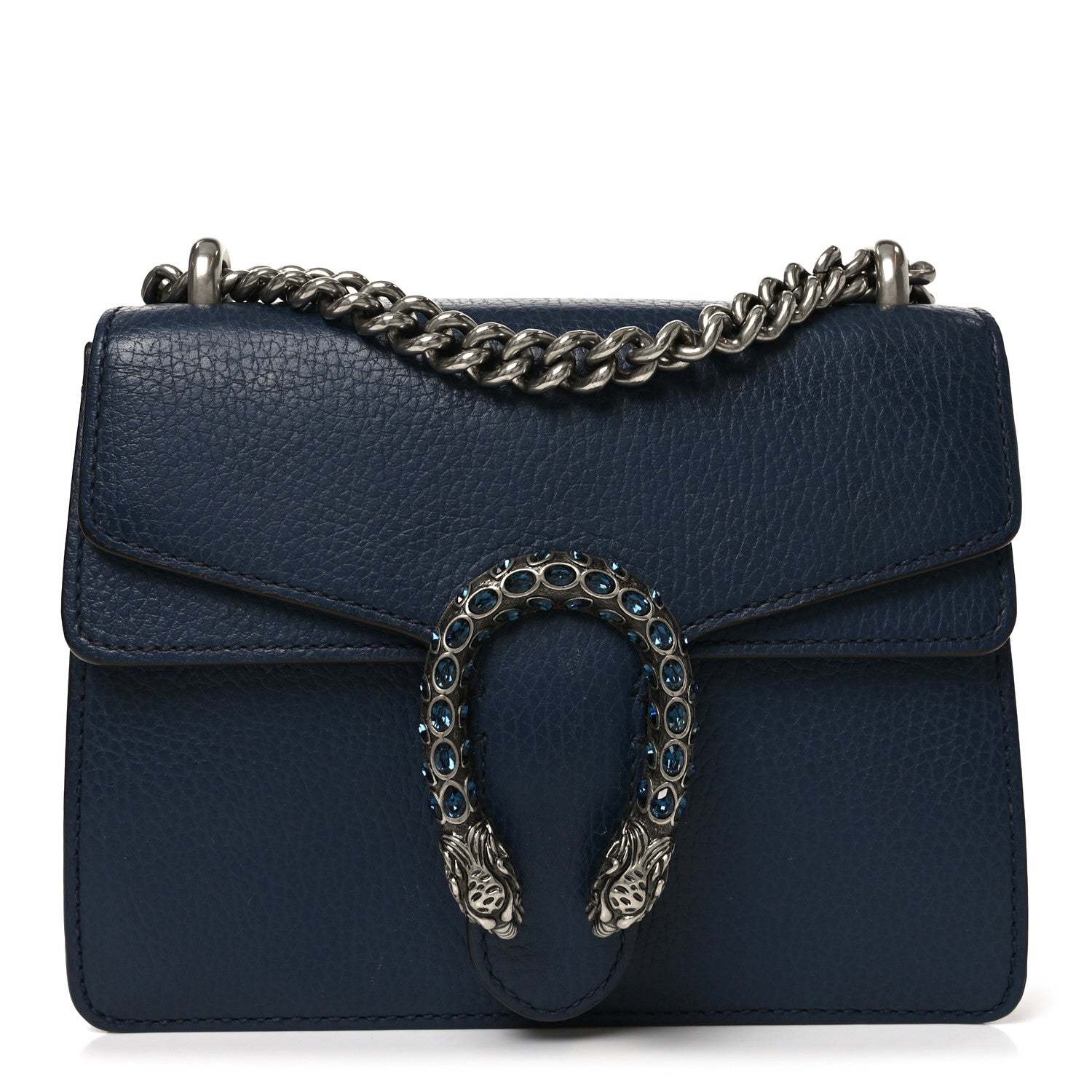 Gucci Dollar Calfskin Crystal Mini Dionysus Shoulder Bag Blue Agata Montana Sapphire 1 of 10