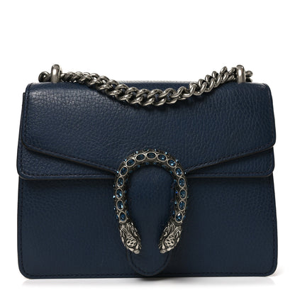 Gucci Dollar Calfskin Crystal Mini Dionysus Shoulder Bag Blue Agata Montana Sapphire 1 of 10