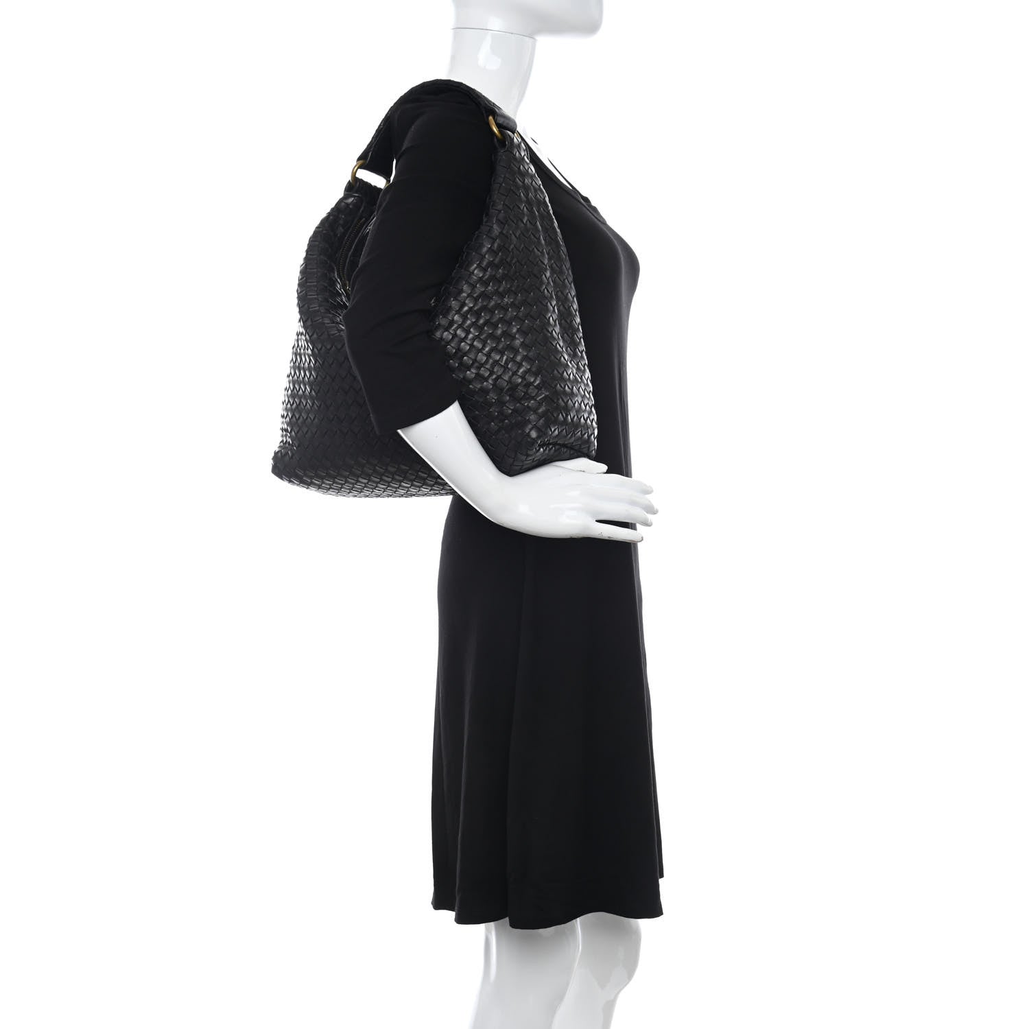 Bottega Veneta Nappa Intrecciato Pyramid Hobo Black 2 of 11