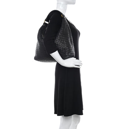 Bottega Veneta Nappa Intrecciato Pyramid Hobo Black 2 of 11