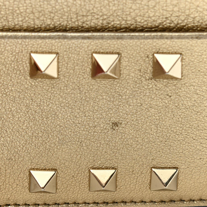 Valentino Garavani Metallic Pebbled Calfskin Rockstud Card Holder Gold 7 of 7